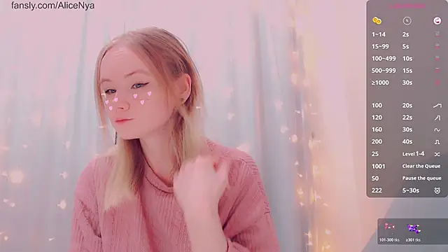 Snapshot of AliceNya_cute chatting on January 13, 2026, 6:28 am AliceNya cute online show from January 13, 2026, 6:28 am