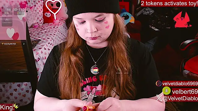 Snapshot of VelvetDiablo chatting on February 12, 2026, 1:16 am VelvetDiablo online show from February 12, 2026, 1:16 am