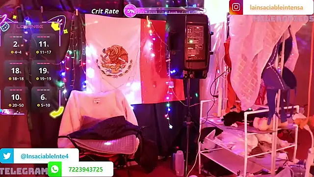 LaInsaciableIntensa online show from March 1, 2026, 1:27 am